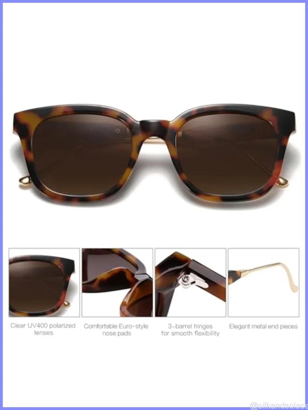 SOJOS Classic Square Polarized Sunglasses Retro Trendy UV400 Sunnies